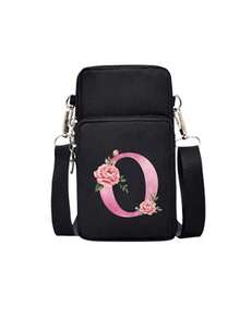 حقيبة كتف لتخزين الهاتف المحمول على شكل قلب فضي مع سحاب أسود، حروف A-Z باللون الوردي المائي، اكسسوارات عصرية ومريحة للأنشطة الخارجية، حقيبة هاتف محمول صغيرة، حقيبة معصم، حقيبة تسوق متقاطعة الجسم، حقيبة تخزين الهاتف المحمول، حقيبة مستحضرات التجميل، حقيبة رياضية متقاطعة الجسم، مناسبة للأصدقاء المهتمين بالرياضة، هدية مثالية للعائلة والأصدقاء