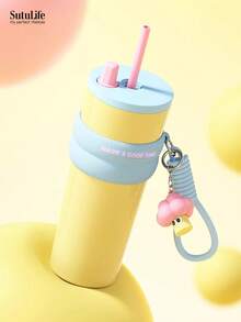 大容量 500ml/680ml/700ml/710ml 保温杯 – 不锈钢咖啡杯，带盖，旅行杯，冷热饮皆宜，可放入车载杯架，材质优良，带吸管盖和吸管帽收纳槽，防滑硅胶手柄，便携耐用，适合户外、露营、办公等场合，也是送给女朋友、学生、男生的理想水杯礼物。