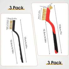 6 Pieces Wire Brushes Set, Small Metal BrassStainless SteelNylon Brushes Cleaning Metal Rust And Paint Removal
