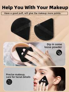 4 Borlas de Pó Triangulares (Para Fixação de Pó Solto) + 8 Borlas de Pó para Dedo (Para Maquiagem de Corretivo Facial) Ferramentas de Maquiagem Leves e Portáteis para Uso Diário de Iniciantes, Baratas, Enfeites de Meia, Maquiagem, Ferramentas de Maquiagem, Coisas Baratas, Presentes, Presentes para Mulheres, Presentes de Natal