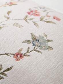 1pc Floral Jacquard Fabric Reversible Throw Pillow Cover, Modern Polyester Square Cushion Cover Suitable For Living Room - Multicolor - View 7