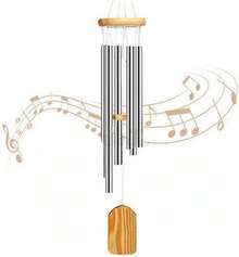 Campanas de Viento, Campanillas de Viento Grandes Conmemorativas de Simpatía a Prueba de Agua con Tubos de Metal para Decoración de Jardín y Balcón Al Aire Libre, Campanas de Viento metálicas - 1 - Ver 1