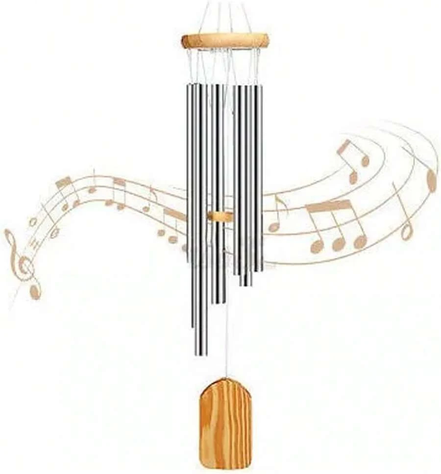 Campanas de Viento, Campanillas de Viento Grandes Conmemorativas de Simpatía a Prueba de Agua con Tubos de Metal para Decoración de Jardín y Balcón Al Aire Libre, Campanas de Viento metálicas - 1 - Ver 1