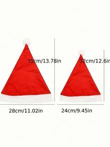 30pcs/20pcs/10pcs/5pcs Holiday Parent-Child Christmas Hat Set - Red Santa Hat For Teens And Kids, Party Decorations And Christmas Holiday Gifts Soft Polyester, Non-Stretch Fabric