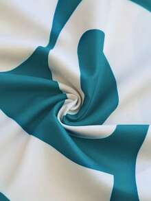 大码女式圣诞休闲印花纽扣长袖衬衫长裤套装，秋季 - 淺藍色 - 查看 5