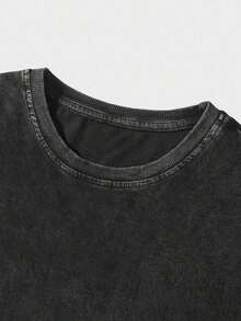 1pc Silent Hill 2 Graphic Tee, Streetwear Retro Washed Printed Short Sleeve T-Shirt, Schoolmens Clothes Shirts - màu đen - Xem 4