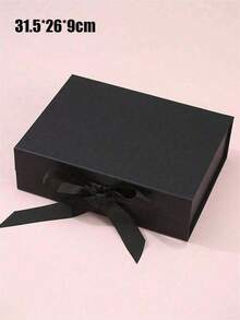 1pc Foldable Magnetic Closure Gift Box,Solid Color Foldable Gift Box,Wedding Party Ribbon Gift Box, White, Pink, Black Packaging Box, Wedding Souvenir Gift Box, Flip Ribbon Gift Box, Halloween, Thanksgiving, Christmas Gift Box, Suitable For Birthday Parties, Holiday Party Gift Box, Wedding Gift Storage Box ﻿,Christmas