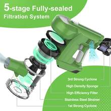 S8 GREEN Kabelloser Stabstaubsauger, mit 23000Pa starkem Saugkraft für Tierhaare und Hartböden, Handstaubsauger mit 260 W Motor, LED-Display, weicher Rollbürste, HEPA-Filter, Leichtgewicht für die Hausreinigung