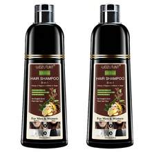 Brown Hair Dye Shampoo For Gray Hair – 10 Mins Plant-Powered Formula, Swiftly Covers Stubborn White Hair & Beard, Long-Lasting Even Shade, Nourishes Scalp & Restores Shine, Easy At-Home Hair Coloring, Unisex For Women & Men, Ideal For All Hair Types - 2pcs (棕色+棕色) - 查看 12