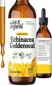 Wild &Amp; Organic Echinacea Goldenseal Liquid Drops - Immune Support Supplement W_Goldenseal Echinacea Root Extract - Vegan, Sugar &Amp; Alcohol-Free Tincture - 2 Fl Oz - Flavor NameB - 查看 1