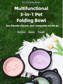 Tragbare Outdoor Silikon Faltschüssel, Napf für Katzen und Hunde, Haustier Wasserschüssel, Haustier Futterschüssel, Outdoor Haustier, Haustier Langsam Fressnapf, Tierschüssel, Tierwasserschüssel, Tragbar Outdoor