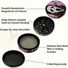 1.6/2 Inch Pink Ghost Herb Grinder Spice Mill Mortar Pestle Salt Crusher Tobacco Bud Vanilla 4-Layers Grass Grinder Zinc Alloy Cigarette Shredder Smoking Accessories Gift