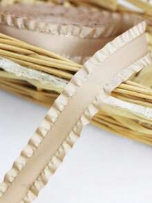 1 pièce Ruban satin, 2,2 cm x 5 yards, emballage de gâteau, emballage de fleurs pour cadeaux, ruban en polyester pour ourlet de robe, nœud fait main, accessoire pour cheveux, accessoire vestimentaire, ruban à volants, décoration de mariage, DIY fait main, coiffe, broche