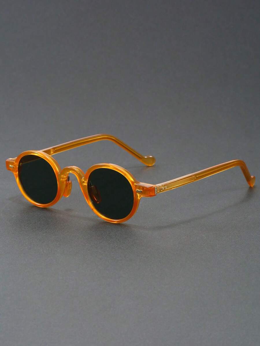Orange retro kleine runde Brille für Frauen und Männer, klassisch, Luxus-Markendesigner, populäre Steampunk-Töne, Hip-Hop-Mode-Brille