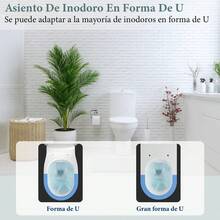 Asiento para Inodoro de Cierre Lento y Silencioso, Asiento para WC Universal PP Tapa de Inodoro Redondo Económico para Retrete Toilet Seat Residencial Acolchado de Sanitario para Baño 36 * 46cm - 1 - Ver 4