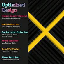 OLOEY Paneles de espuma insonorizante (12 piezas) 12 X 12 X 2 pulgadas / 10 X 10 X 2 pulgadas de diseño de alta densidad y amplia frecuencia para tratamiento acústico, ideal para oficinas, salas de conferencias, dormitorios, salas de estar, estudios de música y salas de cine en casa.