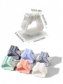 1/2/4/6pcs Mop Holder, Strong Mop Hook, Waterproof Mop Clip, Broom Clip, Wall Mounted Mop And Broom Storage Clip, Self-Adhesive Broom Hanger, Mop Hanging Rack, Adhesive Bathroom Storage Rack For Broom Mop Umbrella, Bathroom Multipurpose Sticky Hook, Multifunctional Tools Storage Clip For Bathroom Kitchen Garden Kitchen Items Kitchen Accessories Kitchen Tools - Multicolor - View 10