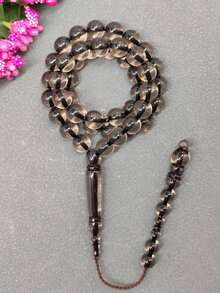 1 件 45 颗 10 毫米穆斯林祈祷珠手链，新款圆形珠子吊坠，经典款（黑色蓝色或棕色黑色可选），适合男女日常或节日佩戴 - 彩色 - 查看 14