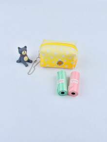 Dispensador premium de bolsas para desechos de mascotas para pasear perros, incluye clip para correa y bolsas de desechos de colores aleatorios