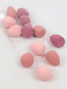 [12 esponjas absorbentes de agua para maquillaje] 12 esponjas de maquillaje de poliuretano absorbentes de agua y sin látex - Adecuadas para bases líquidas, en crema y en polvo - Disponibles en varios colores - Multicolor - Ver 6