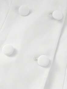 优雅商务休闲束腰西装外套连衣裙 - 白色 - 查看 8