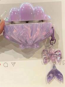 可爱激光贝壳鱼尾吊坠耳机盒兼容 1 2 3 4 Pro 2 外壳柔软可爱软后盖适合女孩