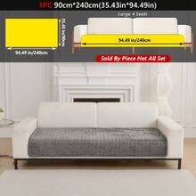 1PC Flannel Solid Color Checkered Quilted Sofa Cushion Non-Slip Seat Pad Machine Washable Sofa Cover, Suitable For Furniture Sofa Protection, Room Living Room Office Bedroom Decoration Modern Minimalist Style, Fits 1-4 Seater Modular Sectional Sofa Cover Pad - Multicolor - View 26