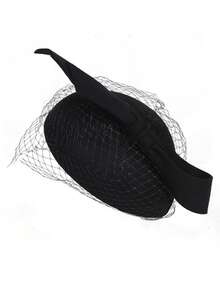 White Wool Felt Beret Fascinator Hat For Women Lady Church Tea Party Church Wedding Cocktail Winter Elegant Top Hats With Bow Veil