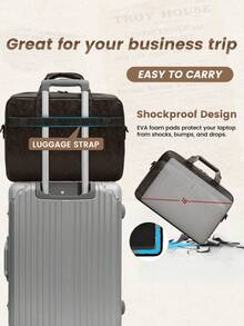 NEWHEY 16英寸男士真皮笔记本电脑包，复古斜挎包，大号单肩办公笔记本电脑包，复古学院风双肩包，适合工作、商务、旅行 - 彩色 - 查看 6