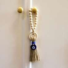 门把手装饰吊坠 - 邪眼汽车吊饰，带纱线流苏，用于后视镜 - 蓝眼串珠挂饰 - 独特的礼物创意 - 彩色 - 查看 10