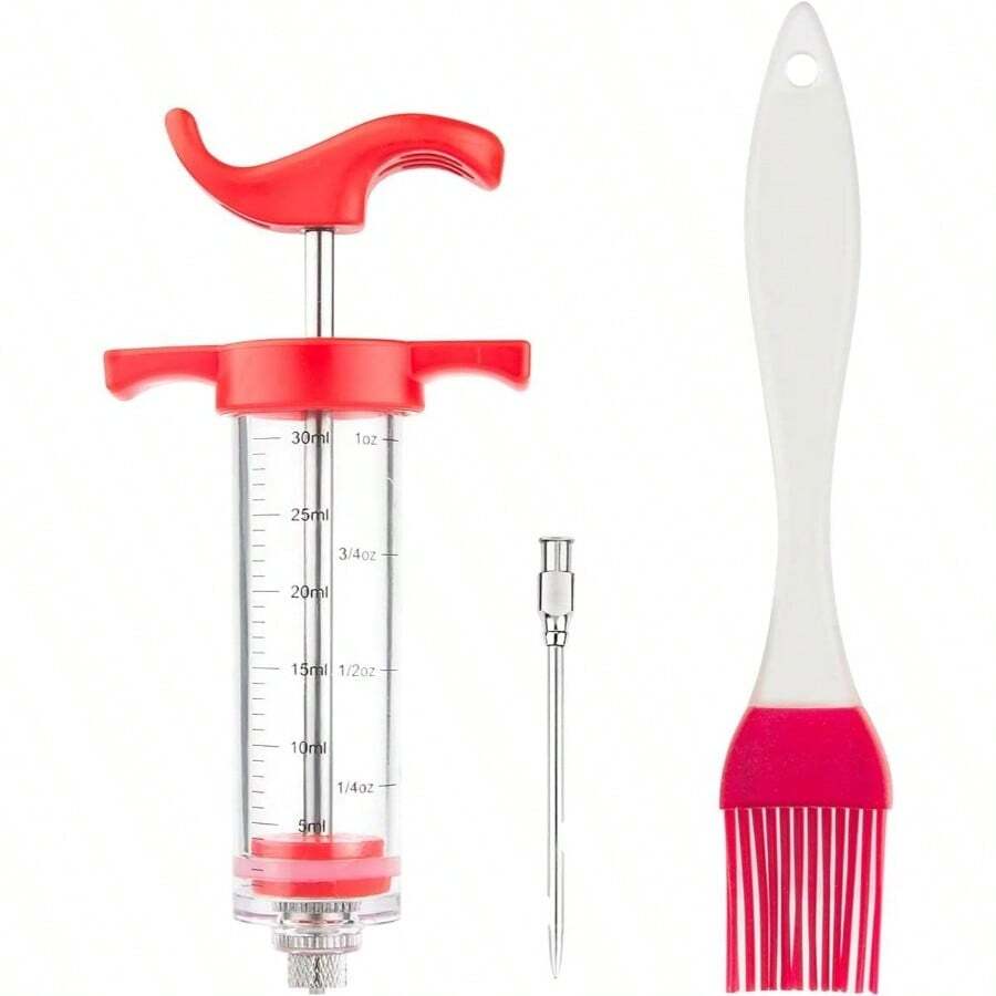 Meat Injector Kit, Plastic Marinade Injector Syringe With Screw - On Meat Needle, Turkey Injector Beef Chicken Grill Cooking - 最初的 - 查看 1