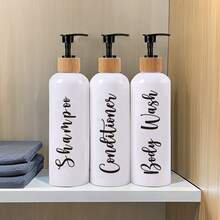 3 Stücke nachfüllbare Lotionsflasche für Dusche Bad Shampoo Seife Conditioner, 500ml Shampoo Spender Set, Badezimmer Accessoires, Weihnachts-/Neujahrgeschenke
