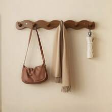 1 pieza Perchero de pared con ganchos - Fácil de instalar, sin necesidad de taladrar, estante de almacenamiento multifuncional para dormitorio, sala de estar, entrada - Estilo casual