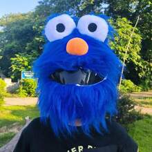 - Funda para casco de motocicleta de cara completa, fcil de instalar, casco de motocicleta, divertido viaje, juego de felpa esponjosa de dibujos animados para sombreros de Navidad de - A35 - Ver 3