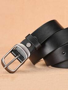 1 Plus Size Ladies' Belt Joker Leisure College Style Belt Classic Silver Buckle Belt Jeans Belt Is Suitable For Daily Leisure, University, Commuting To Work And Back-To-School Season.