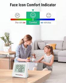 ThermoPro TP357 Termómetro digital higrómetro interior de 260 pies, termómetro medidor de humedad con aplicación inteligente, termómetro de habitación medidor de humedad con sensor de humedad de temperatura - 1 - Ver 5
