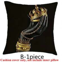 1/2/4 Stücke wählbar, moderne afrikanische Frau Familie Kissenbezüge aus Polyester, 45x45cm, goldene schwarze Farbe, mit Reißverschluss, bequeme Dekokissenbezüge im Landhausstil, (ohne Kissenfüllung)