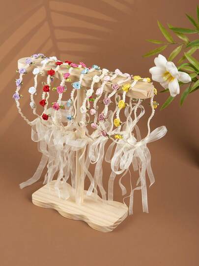 1/2/3/5pcs Pearl Flower Satin Headband, Versatile Outdoor Hair Accessory For Teenage Girls, Fairy-Like Sweet Style, Cute Elf Hair Decor, Suitable For Weddings, Floral Headpiece, Daily Use