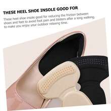 Heel Pads For Big & Loose Shoes, Pain Relief, Stop Slip And Blister, Large Grips Cushion Inserts To Make Men & Women Shoes Smaller Tighter (4 Pairs) 2 Apricot 2 Black