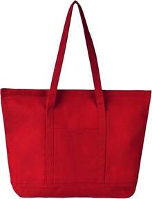 Bolsa de lona con bolsillo externo, bolsa de lona extra grande, bolsas de compras resistentes, bolsa de fin de semana - Rojo - Ver 9