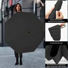 Paraguas Plegable con Hebilla de Anillo - Ligero y Portátil, Ideal para Lluvia y Sol, para Hombres y Mujeres - Nº167 en Más Vendidos de Paraguas Plegables en - Almendra - Ver 4