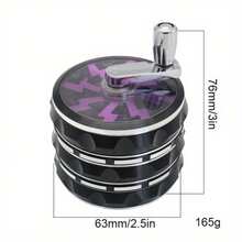 Molinillo de hierbas de 2.5 pulgadas, molino de especias, mortero y maja, triturador de sal, tabaco, vainilla, portátil de 4 secciones, manual, de aleación de zinc, para triturar hierba cruda, accesorio para fumar cigarrillos, regalo