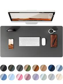 Leather Desk Pad, Office Desk Mat, Large Mouse Pad, Writing Board, Office Desk Blotter, Black, White, Purple, Pink, Gray, Green, Blue Non-Slip PU Leather Imprint, Laptop Pad, Waterproof Writing Mat For Office And Home Gaming Mouse Pad Desk Accessories Office Supplies Office Desk Accessories Mousepad Mouse Pad For Desk - Multicolor - View 29