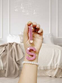 Sparkling Rhinestone Alphabet Keychain - Lucky Crystal Pendant, Shiny Alloy Charm For Bags & Backpacks - Perfect Gift For Birthdays & Special Occasions,Key Chain Ring Bag Backpack Charm Car Hanging Pendant Women Girls Gift,Wallet And Handbag Accessories, Alphabet Initial Letter A-Z