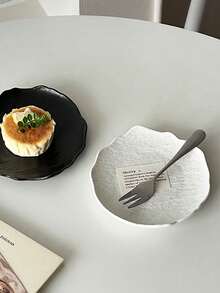 Asymmetrical Faux Rock Pattern Plastic Plate, High-Quality Cake/Dessert/Sushi Plate, Creative Western Tableware