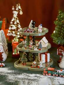 Christmas Decoration Display Rack, Christmas Party Kitchen Countertop Display Rack For Christmas Gifts, Cake Stand, Dessert Plate, Snack Tray, Christmas Supplies, Christmas, Wedding, Party, Gift, Birthday Party Supplies