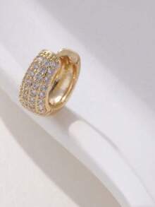 1 pezzo Orecchino a cerchio da uomo completamente decorato con strass, regalo ideale per uso quotidiano per amici e fratelli