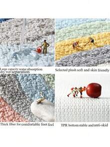 Regenbogen Badezimmerfußmatte mit starker Wasseraufnahme und Veloursbeschichtung, rutschfeste Matte am Badezimmereingang, schnell trocknende Fußmatte, rutschfest, schnell trocknend, feuchtigkeitsabsorbierend, sehr geeignet für Heimdekoration und Geschenke