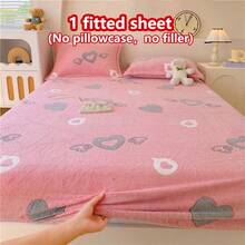 1pc Thick Soft Breathable Snowflake Printed Fitted Mattress Cover (Twin Size), Warm-To-The-Touch Moisture-Wicking, Non-Slip Mattress Protector, Easy Removable & Machine Washable, Suitable For All Seasons, 11 Inch Depth - Love Wings - View 5