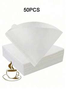Hârtie de filtru pentru cafea V01, 50/100 bucăți, hârtie de filtru în formă de V, hârtie de filtru naturală pură, nealbită, potrivită pentru filtre de cafea și ceai, utilizată pentru filtrarea impurităților din cafea